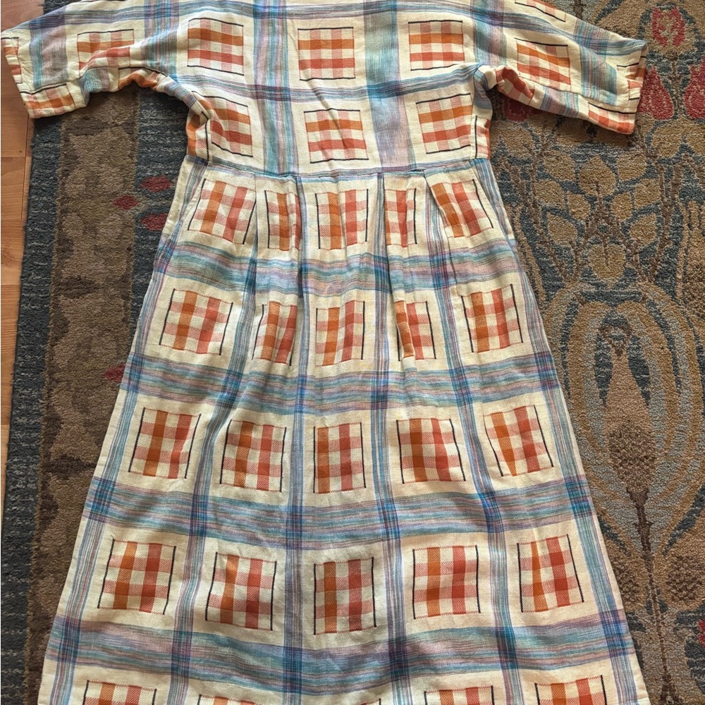 Ace & Jig Dress in Orange and Blue Plaid